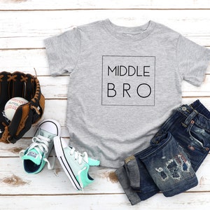 Middle Bro Shirt T-Shirt, Brother Shirt, Pregnancy Announcement, Promoted to Middle Brother, Middle Big Brother Shirt, Toddler Shirts, Youth
