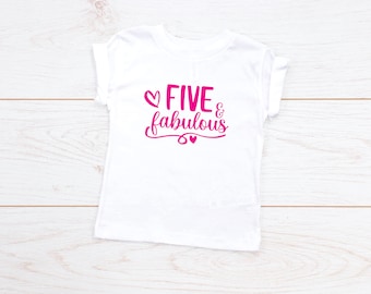 5th Birthday, Five and Fabulous Toddler & Youth T-Shirt, Funny Shirt, Funny 5th Birthday Shirt, Fifth Birthday, Birthday Shirt