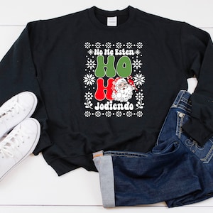 No Me Esten Jodiendo Santa Blend Crewneck Sweatshirt, Funny Christmas Sweater, Spanish Santa Sweatshirt, Funny Santa Sweaters, Feliz Navidad