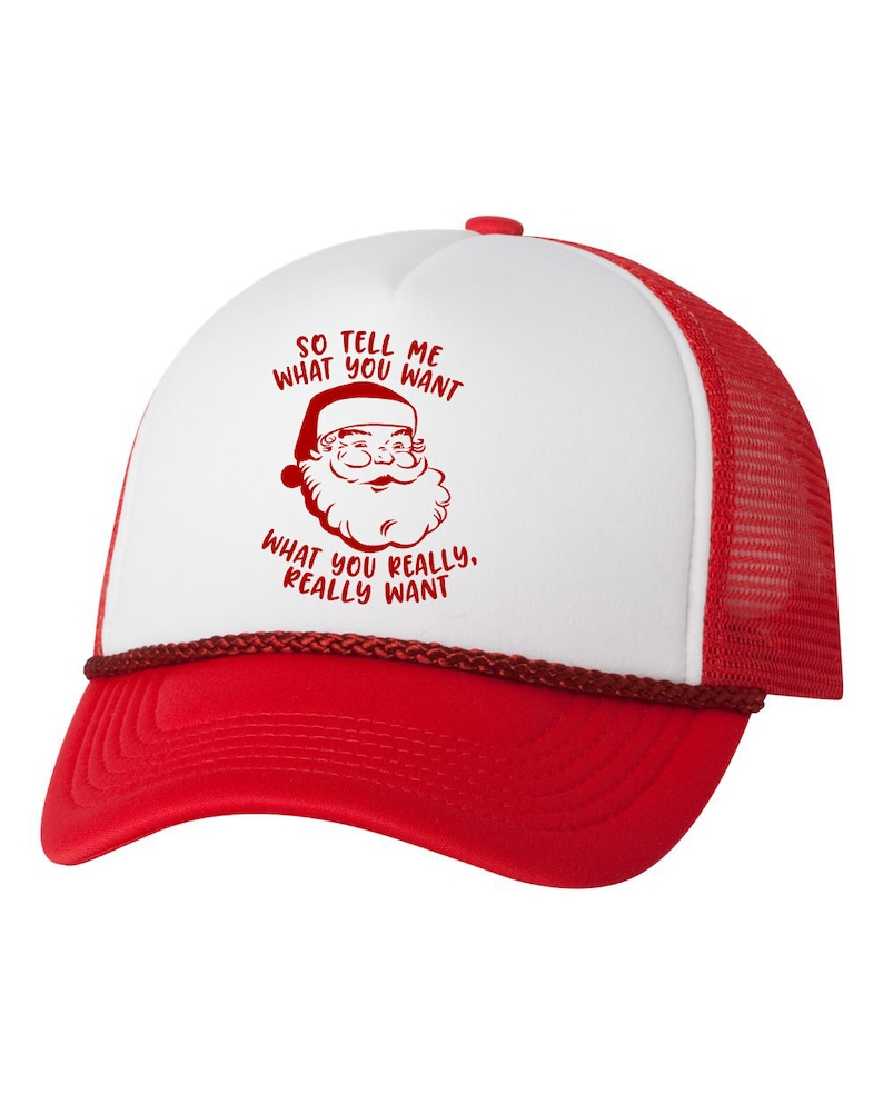 Santa Tell Me What You Want Trucker Hat Cap Funny Christmas Etsy
