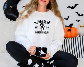 Halloween, Horror Movie Club Crewneck Sweatshirt, Spooky Sweaters, Halloween Sweaters, Funny Halloween Sweaters, Halloween, Spooky, Horror