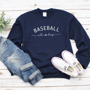 Baseball All Day Heavy Blend Crewneck Sweatshirt, Baseball Mom Sweater, Game Day, Baseball Lover, Baseball Love, Baseball Sweater