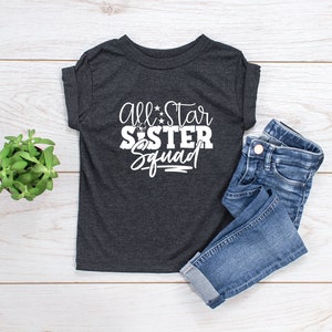 Baseball All Star Sister Squad Shirt, Youth Shirt, Kids Shirt, Baseball Shirt, Baseball Heart Shirt, Baseball Game Shirt, Game Day Shirt