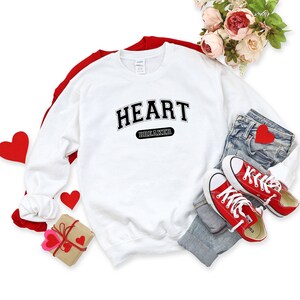 Heart Breaker Varsity Valentine&#39;s Heavy Blend Crewneck Sweatshirt, Valentines Day Sweater, V Day Sweatshirt, Valentines Day Sweater, V-Day