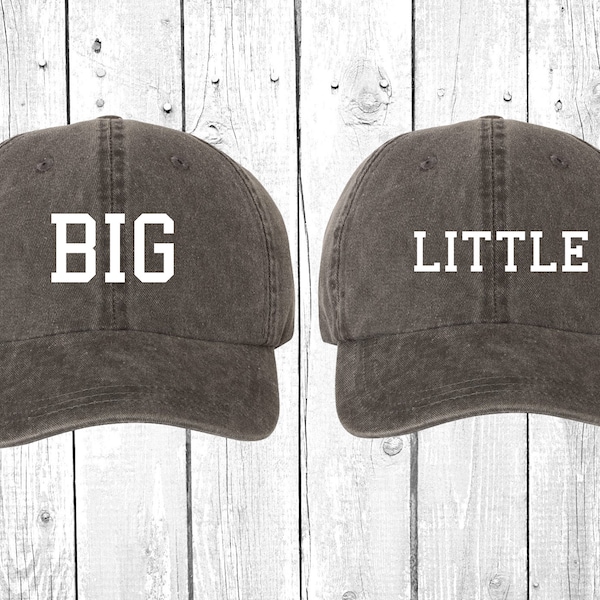 Big Little Sorority Dad Hat Cap, College Font, Pigment Dyed Baseball Hats Caps, Sorority Hats, Big, Little, G Big, Choose Your Hat Color!