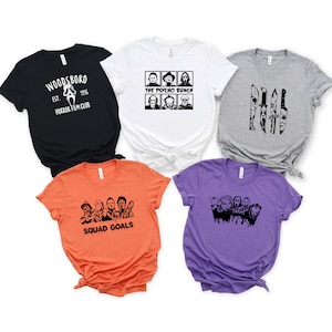 Halloween Group T-Shirts, Halloween Unisex Shirts, Halloween Costume Idea, Halloween Shirts, Funny Unisex Shirts Group Costumes Scary Movies
