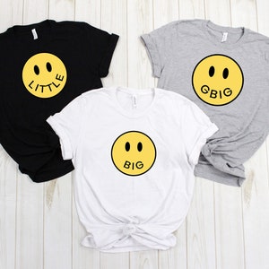 Big Little College Sorority shirts, Yellow Smile Face Sorority reveal shirts, Greek shirt, Little sister, Big Sister, Big Little shirt, GBig