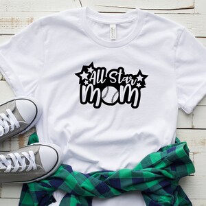 Baseball All Star Mom STARS, Baseball Mom Shirt, Unisex Baseball Shirt, Baseball Fan Shirt Gift For Baseball Mom Gift For Her, More Colors!