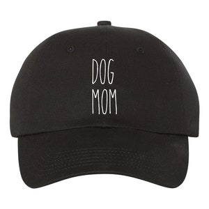 Dog Mom Dad Hat Cap, Unstructured Dog Dad Baseball Cap, Dunn Font, Dog Lover, Choose Your Hat Color! Choose Any Color Vinyl Print!