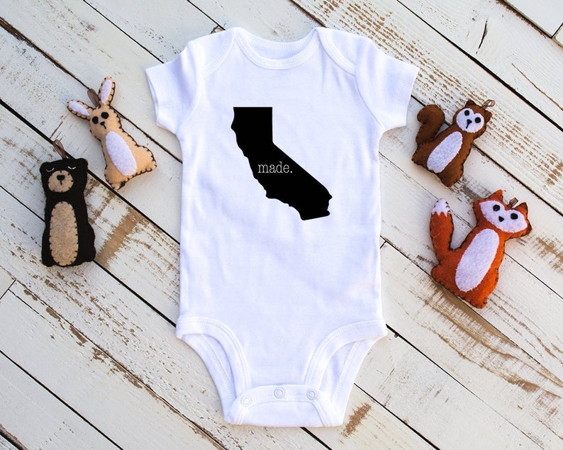 California Baby Unisex Baby Clothes California Made Made In California Bodysuit Baby Infant Bodysuit Baby Shower Gift Baby Bodysuit