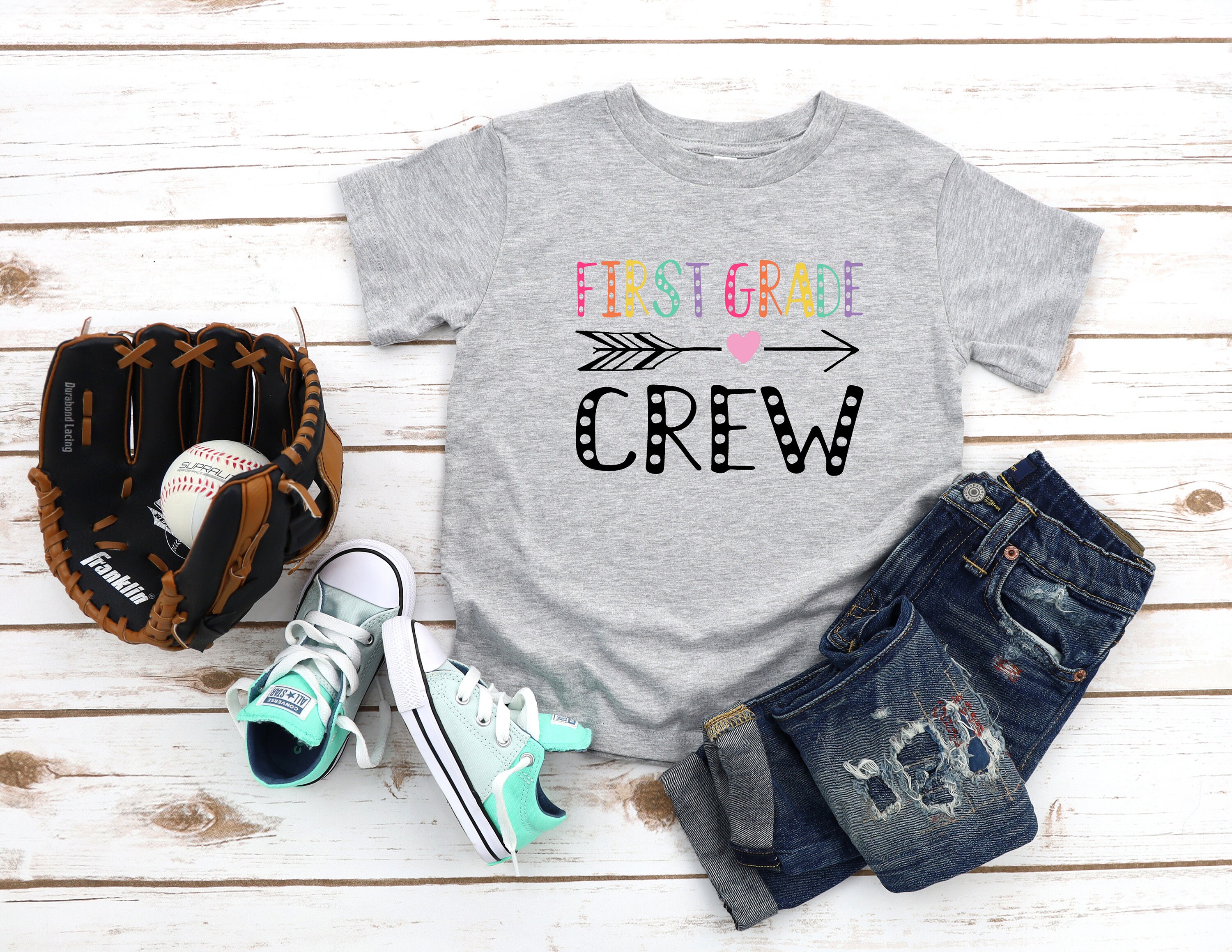 1st Grade Crew Toddler and Youth T-shirts, First Grade Kids