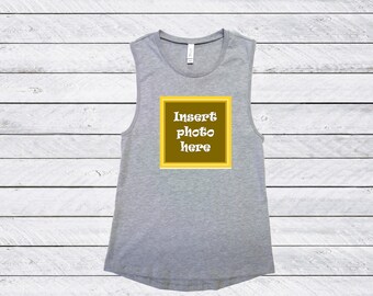 Your IMAGE Here Women's  Muscle Tank Top, Your Image Here, Custom Shirts, Custom Workout Muscle Shirt, Personalized Shirt.