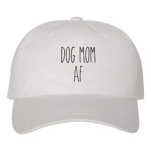 Dog Mom Baseball Dad Hat Cap, Unstructured Dog Dad Baseball Cap, Dunn Font, Dog Mama, Choose Your Hat Color! Choose Any Color Vinyl Print!