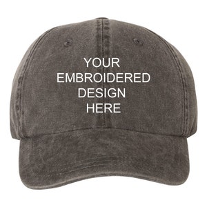 Wholesale Bulk Your Custom Text/Design EMBROIDERED Dad Hat Cap, Pigment Dyed Baseball Cap, Custom Embroidery, New Colors To Choose From!