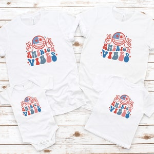 4th Of July, America Vibes Unisex Matching Shirts, USA Shirts, Family Matching Shirts, Group Shirts, 4th of July, USA Shirts 4th of July