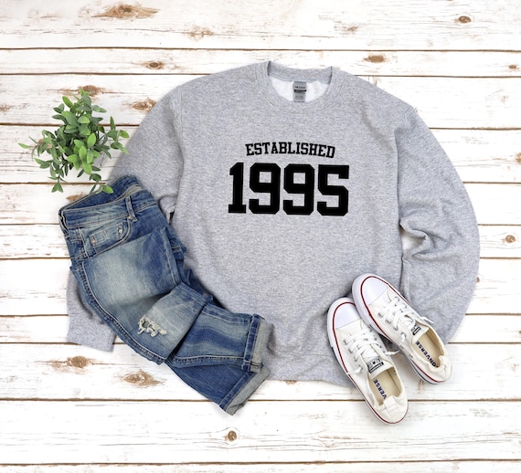 Est. 1995 30th Birthday Heavy Blend Crewneck Sweatshirt, Established 1995 Sweater, 30th Birthday, 30th bday, 30th Bday gift,  Thirty af