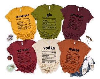 Nutrition Alcohol Shirts, Funny Thanksgiving Shirts, Funny Christmas Shirts, Thanksgiving Food Shirt, Holiday Family Group Shirts