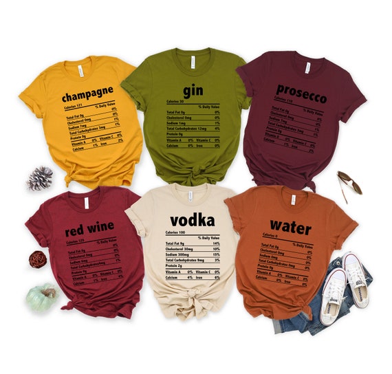 Nutrition Alcohol Shirts, Funny Thanksgiving Shirts, Funny Christmas Shirts, Thanksgiving Food Shirt, Holiday Family Group Shirts