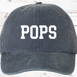 POPS Embroidered Dad Hat, Pigment Dyed Unstructured  Hat, Baby Announcement, Pops To Be, Choose Your Hat Color! Choose Any Color Thread!
