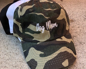 Dog Mom Embroidered Dad Hat Cap, Fur Mama, Dog Lovers, Dog Mama, Unstructured Baseball Cap, Choose Your Hat Color! Choose Any Color Thread!