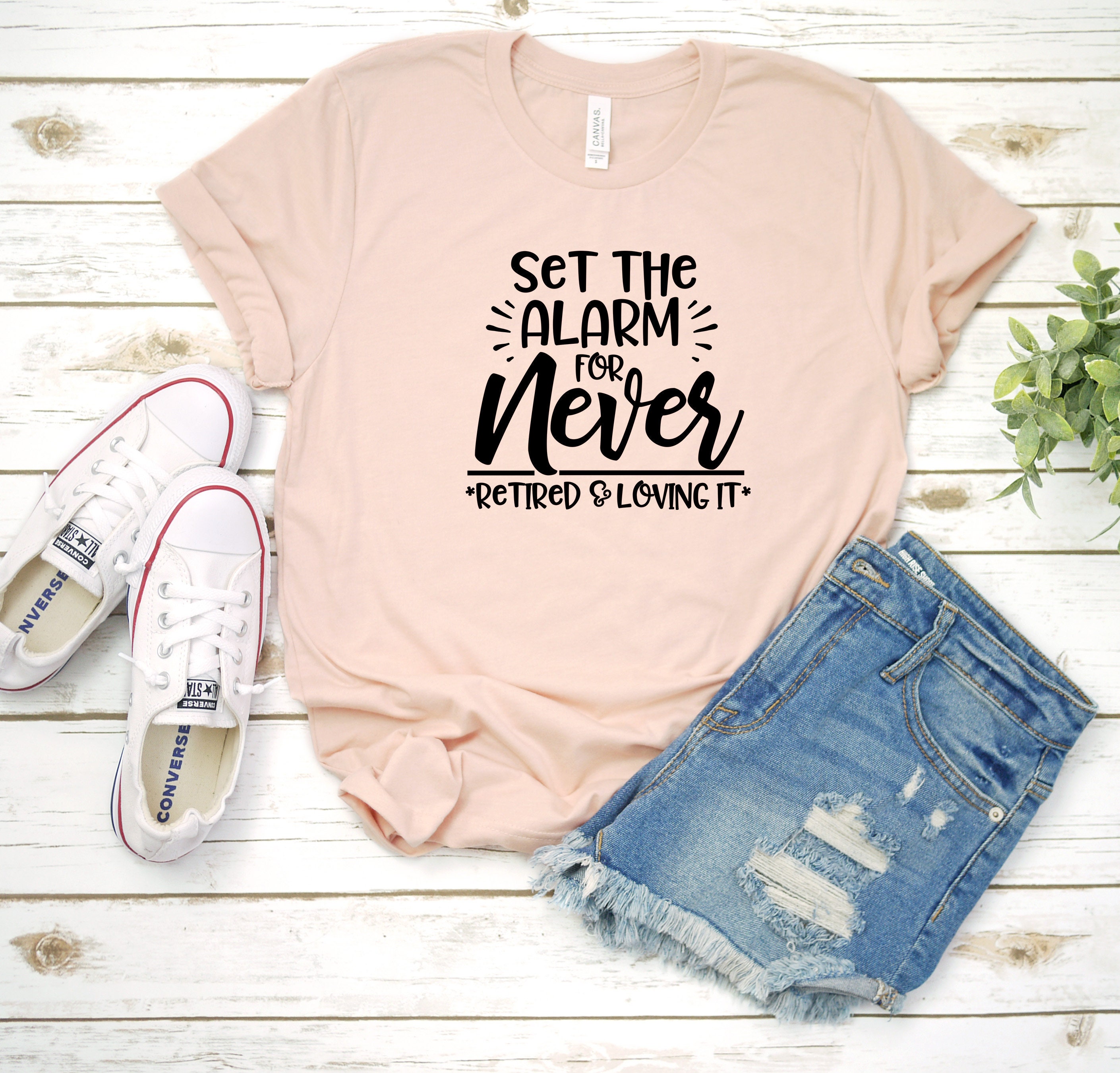 Teacher Retirement Shirt, Set Alarm For Never Gift Teacher, Gift, Retired Her