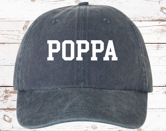 Chapeau Poppa, chapeau brodé POPPA, chapeau non structuré teint au pigment, annonce de bébé, Poppa To Be, Poppa, chapeau Poppa, choisissez la couleur de votre chapeau !