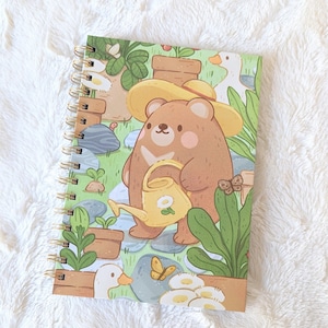 Garden Friends Sticker Book Hardcover Bear and Geese in a Garden Sticker Album Reusable Sticker Collecting Book with Peel Back Pages image 1