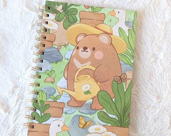Garden Friends Sticker Book - Hardcover Bear and Geese in a Garden Sticker Album - Reusable Sticker Collecting Book with Peel Back Pages