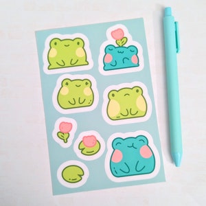 Unfrogettable Frogs Kawaii Frogs Stickers Waterproof UV Stickers image 1