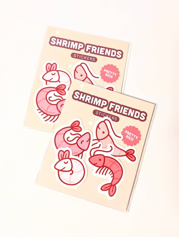 Shrimp Stickers / Etsy