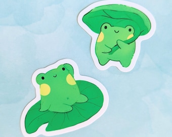 Frog Adventure - Cute and Adventurous Waterproof Vinyl Stickers