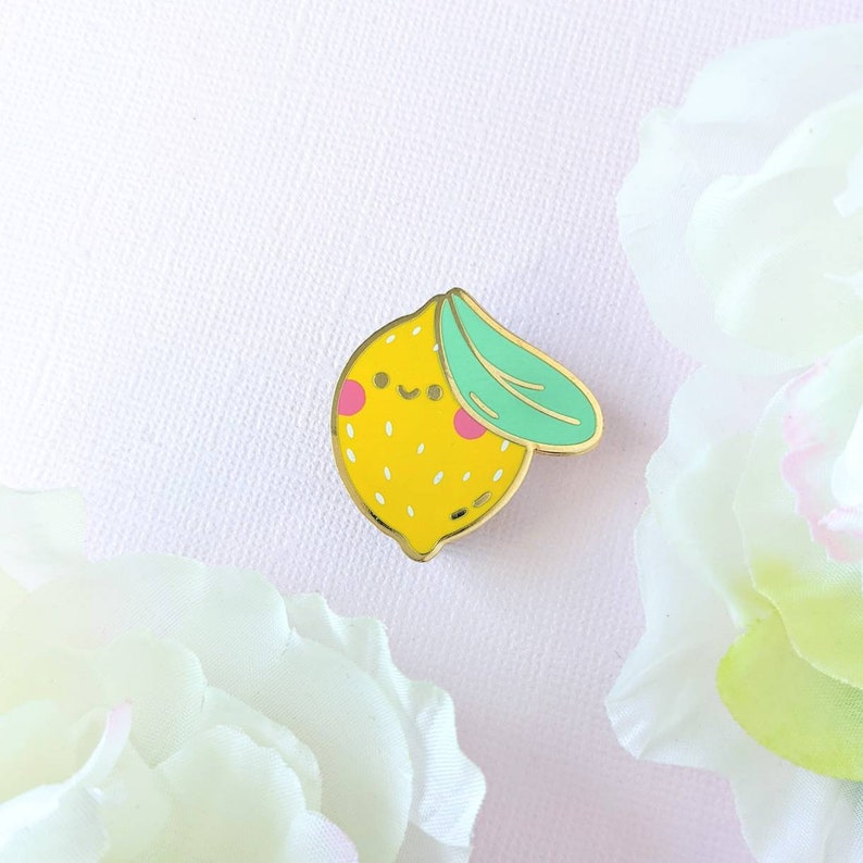 Lemon Friends Adorable and Cheeky Fruit Enamel Pins | Etsy