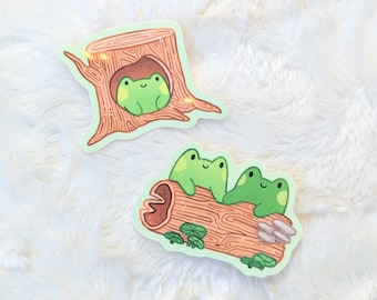 Tree Frogs - Cute Gay Frogs in Love Holding Hands Waterproof Vinyl Stickers