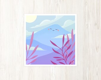 Mountain Secret - Calm Blue Art Print