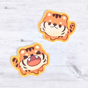 Little Tigers - Angy and OwO Cute Waterproof Vinyl Stickers