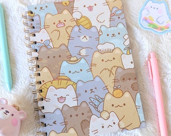 Cat Pile Sticker Book - Hardcover Adorable Cat Pattern Sticker Album - Reusable Sticker Collecting Book with Peel Back Pages