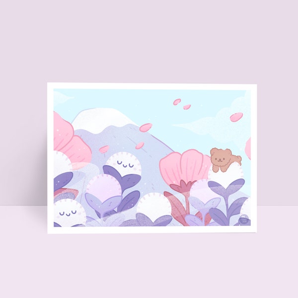 Beary Good View - Peaceful Mountain 6x8 Art Print