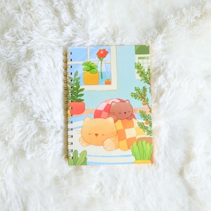 Cozy Cats Sticker Book - Hardcover Cute Cats Cuddling in Blankets Sticker Album - Reusable Sticker Collecting Book with Peel Back Pages