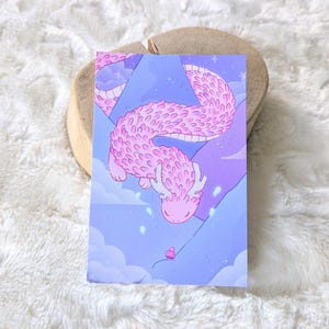 Carte postale Five Wishes - Dragon rêveur résidant dans les montagnes