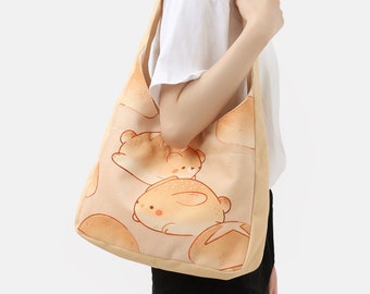 Fresh Buns Shoulder Bag - Cute Bag for Markets, Library Trips, and Day Shopping