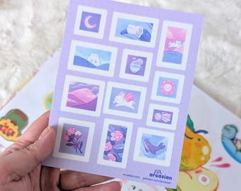 Dream Destination Stamps - Kawaii and Dreamy Pastel Stickers - Waterproof Sticker Sheet