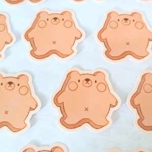 Ruka Cookie - Cute Bear Gingerbread Sticker -  Waterproof Vinyl Stickers