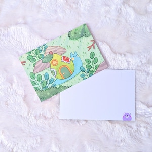 Carte postale errant escargot poire