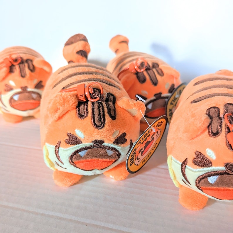 Tora the Angy Tiger Boi Keychain Plush Cute Year of the Tiger Plushie Kawaii Gift image 1