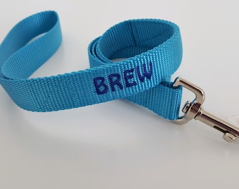 Geborduurde nylon hondenriem, 25 kleuren, vele maten, eenvoudige effen riem