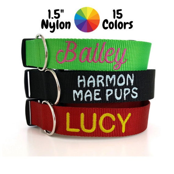 monogrammed dog collars nylon