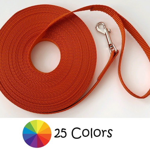 Long Training Lead Nylon, 10 15 20 30 40 50 Feet, Dog Leash 25 Colors Many  Sizes Simple Solid Leash - Etsy