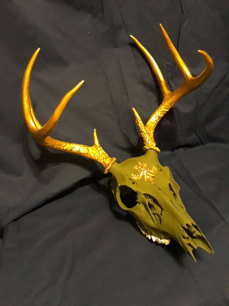 Hand Painted Whitetail Deer Skull - Etsy