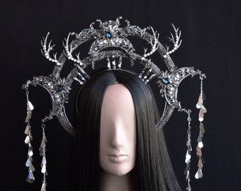 Renaissance Gothic Crown, Witch Headpiece, Gothic Wedding Tiara