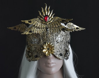 Blind Mask "Ethereal Dominion", Gothic Headpiece, Cosplay, Fantasy Crown